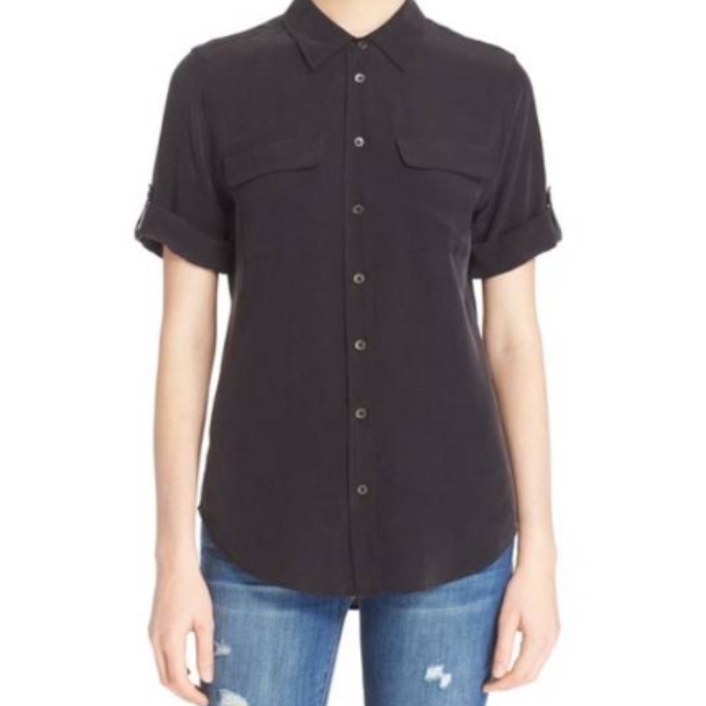 Equipment Slim Signature Short Sleeve Silk Shirt